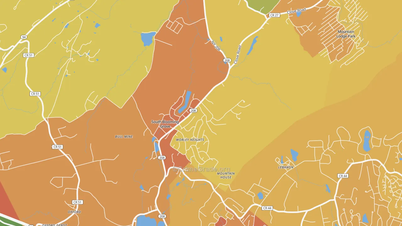 South Blooming Grove, NY Map of Assault Rates