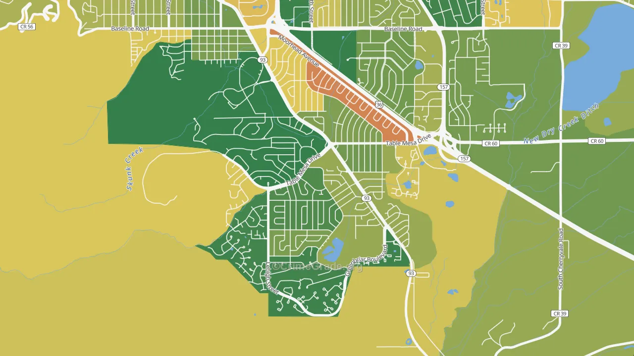 South Boulder, Boulder, CO Map of Assault Rates