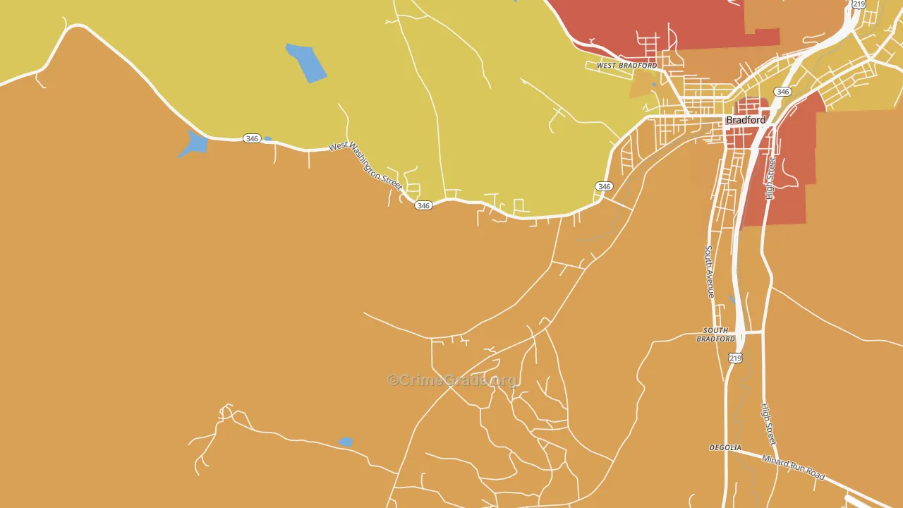 South Bradford, PA Map of Assault Rates