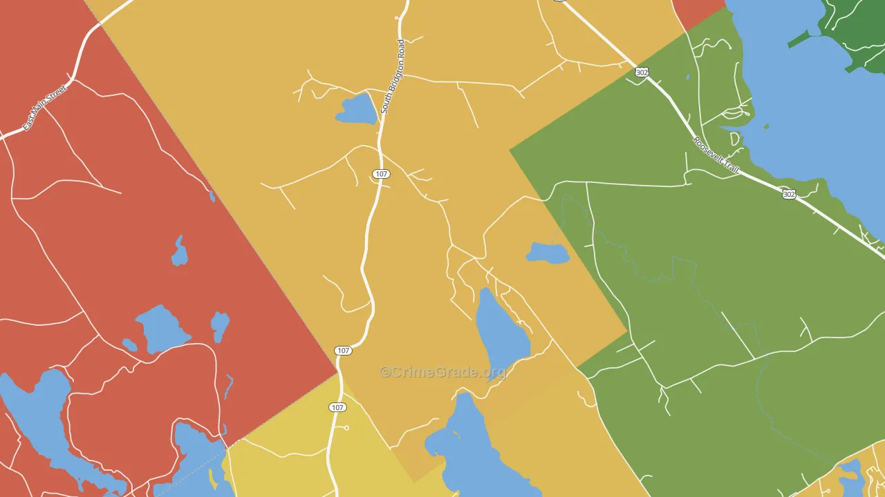 South Bridgton, ME Map of Assault Rates