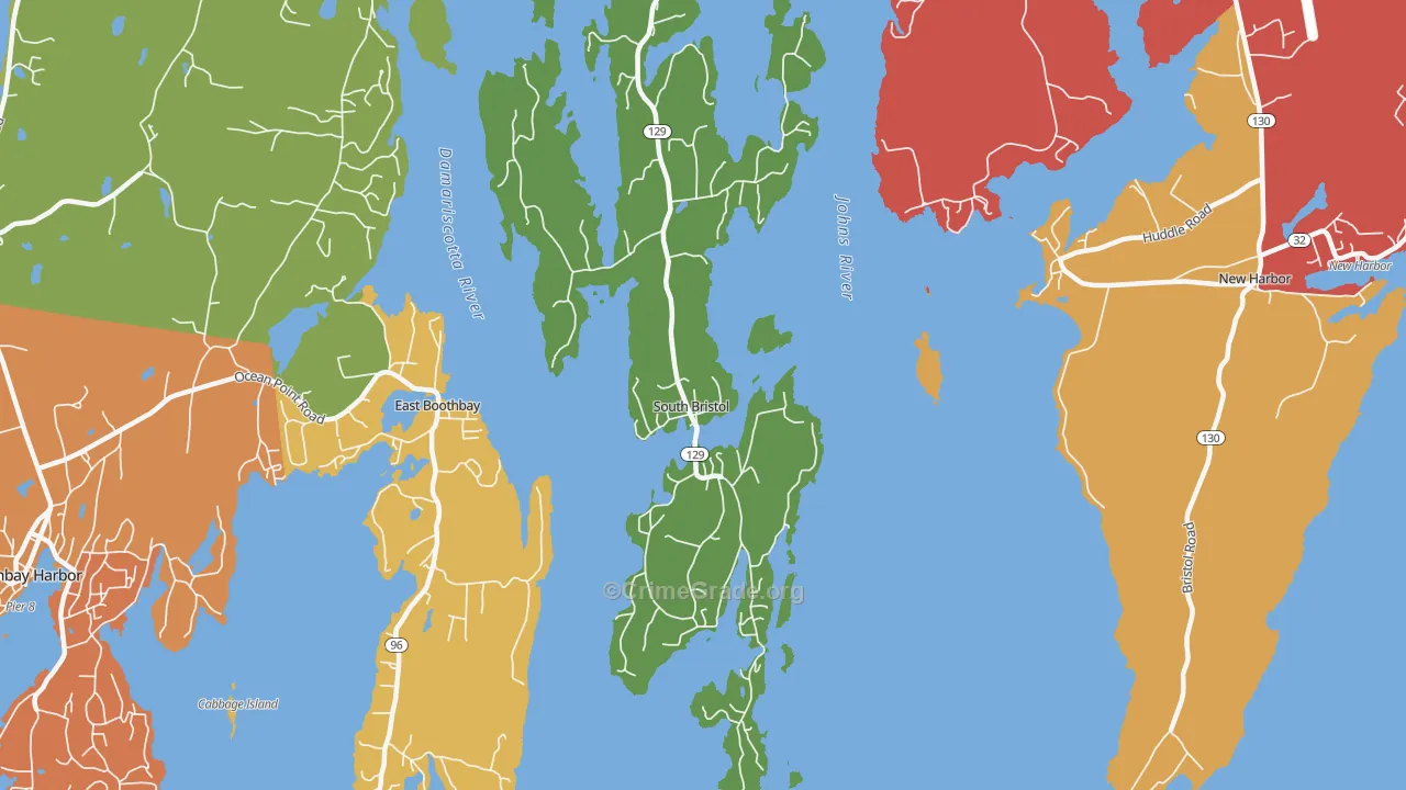 South Bristol, ME Map of Assault Rates