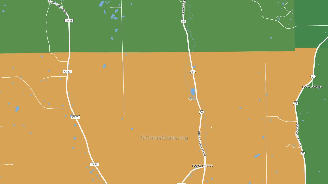 South Bristol, NY Map of Assault Rates