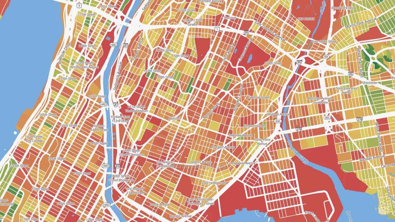 South Bronx, Bronx, NY Map of Assault Rates