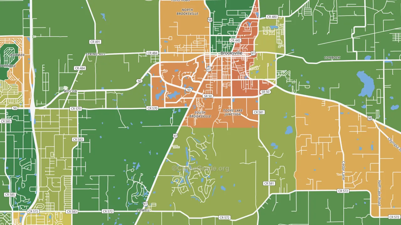 South Brooksville, FL Map of Assault Rates