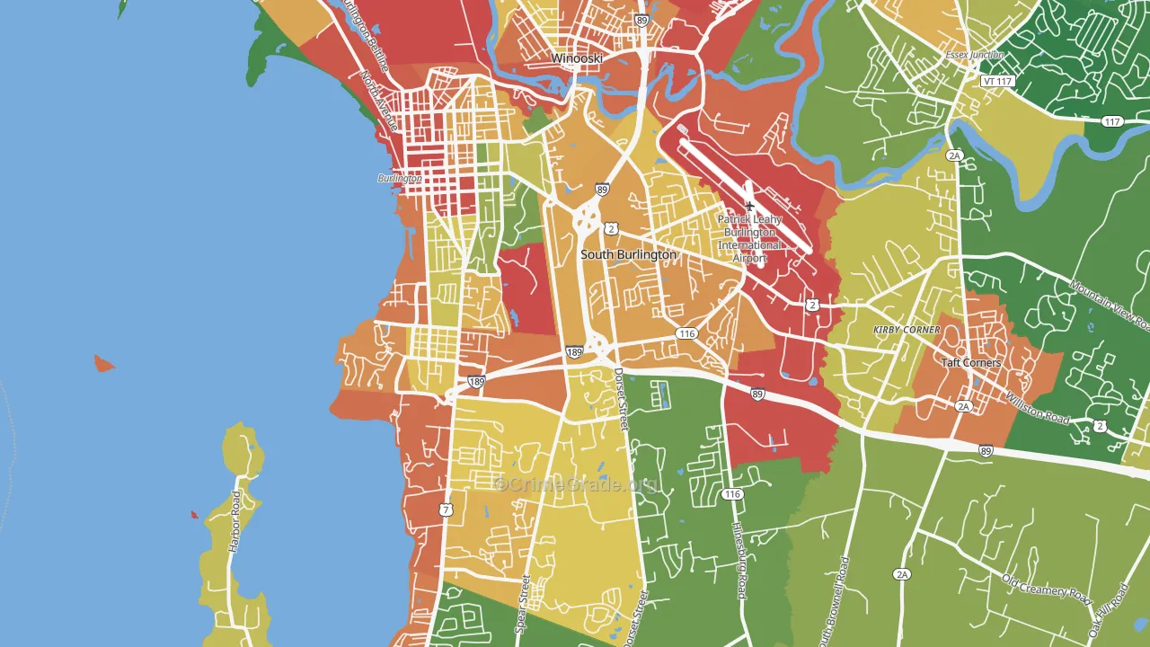 South Burlington, VT Map of Assault Rates