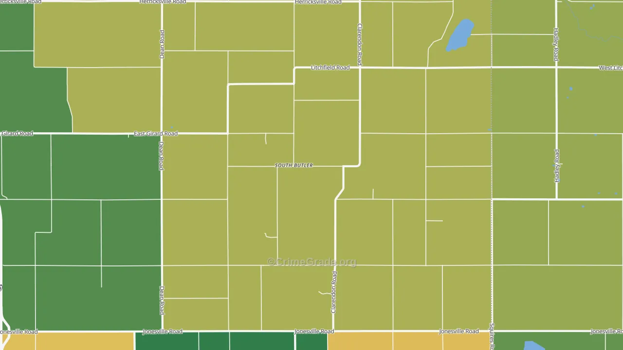 South Butler, MI Map of Assault Rates