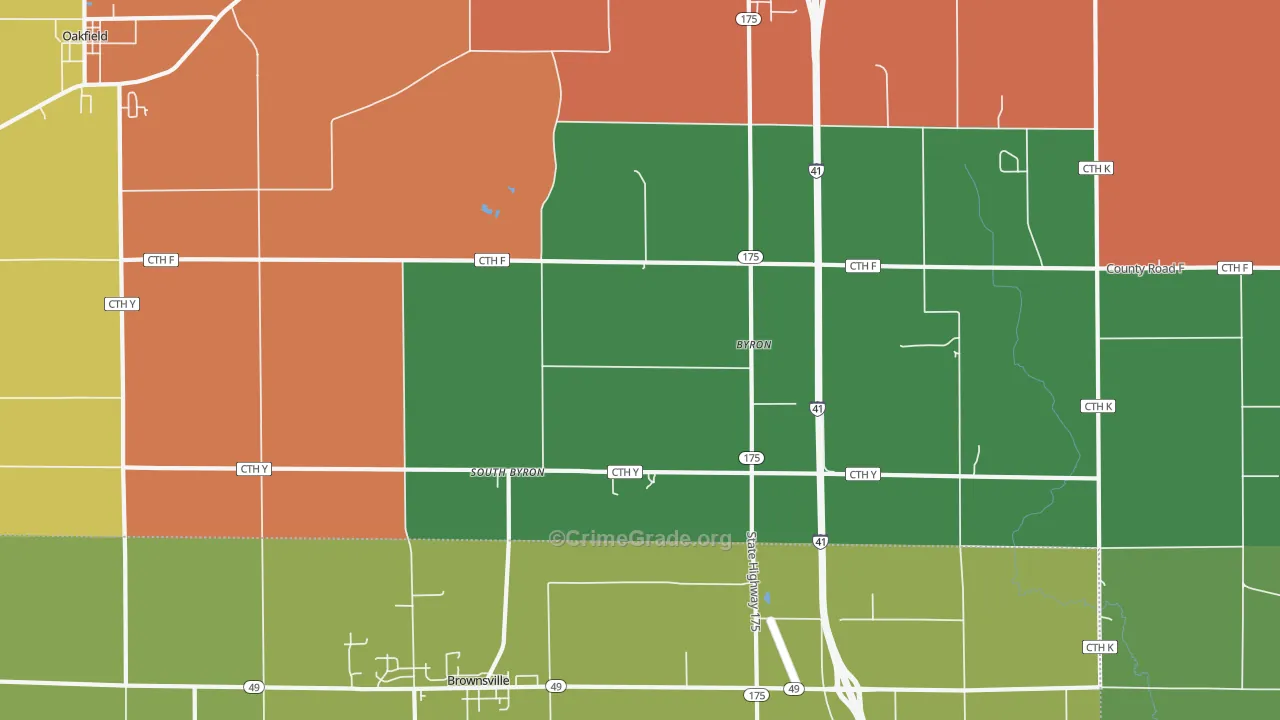 South Byron, WI Map of Assault Rates