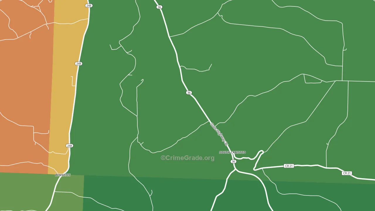 South Canisteo, NY Map of Assault Rates