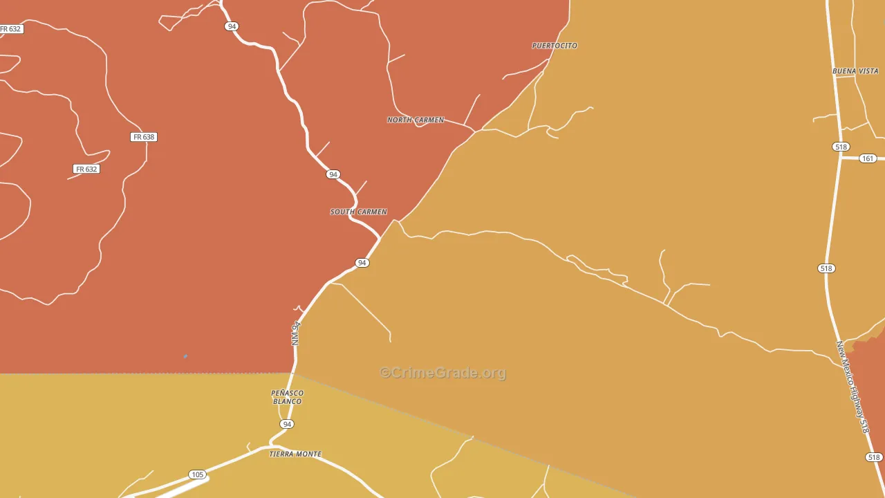 South Carmen, NM Map of Assault Rates