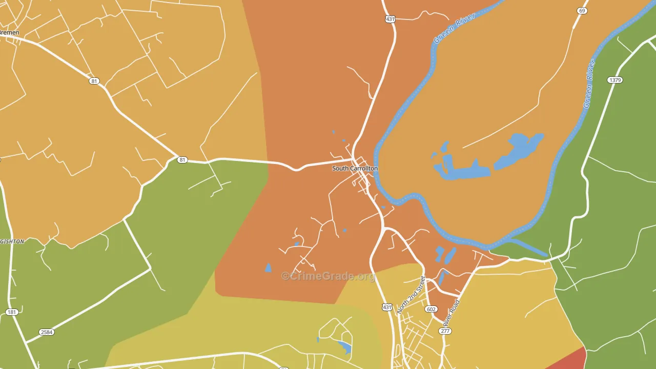 South Carrollton, KY Map of Assault Rates