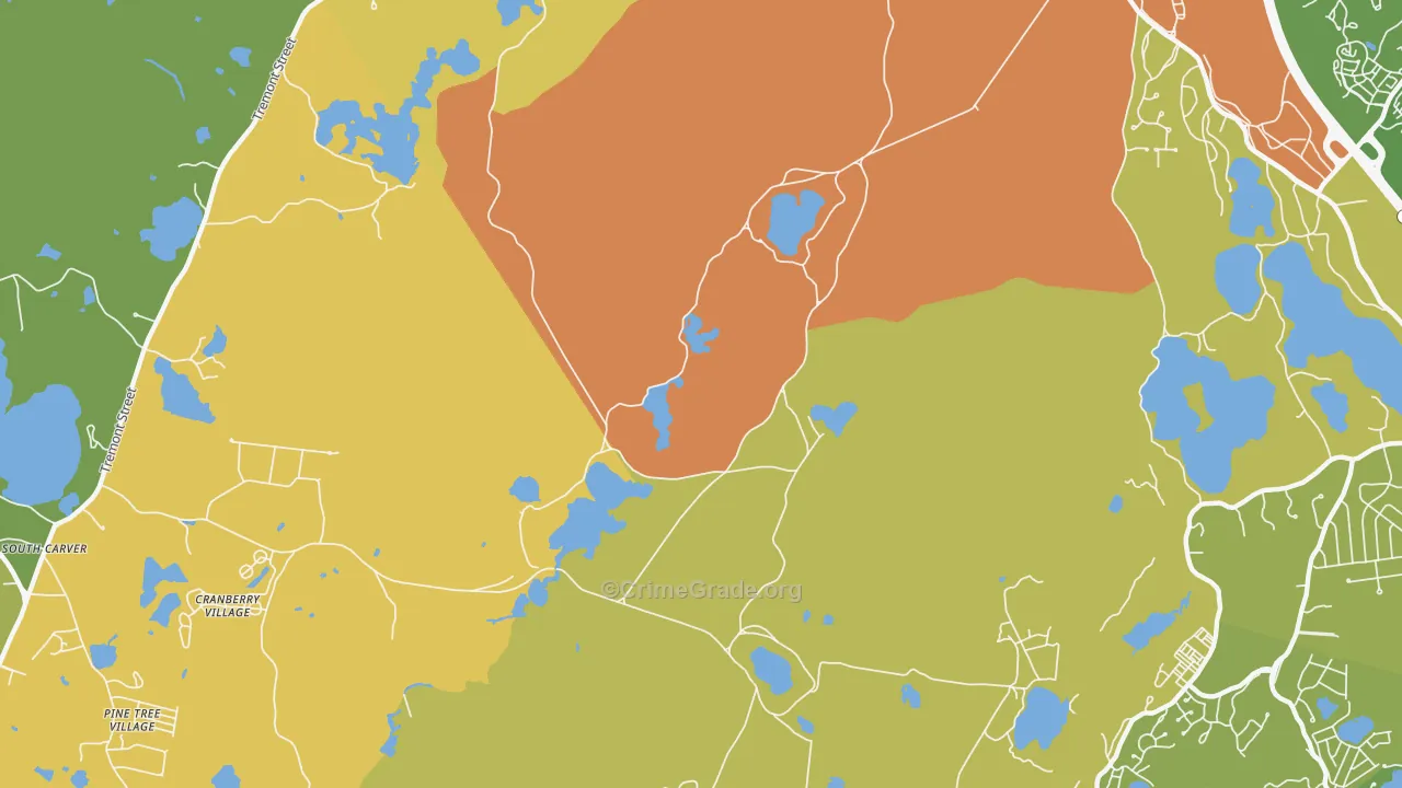 South Carver, MA Map of Assault Rates