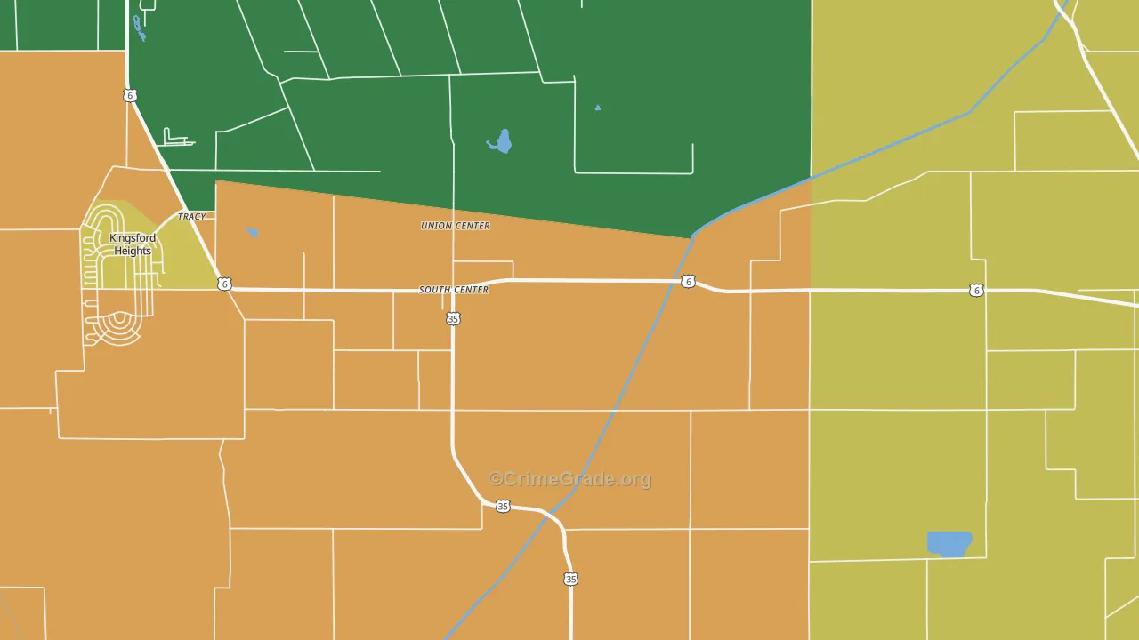 South Center, IN Map of Assault Rates