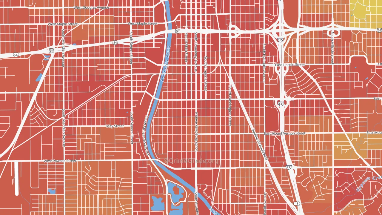 South Central Improvemen, Wichita, KS Map of Assault Rates