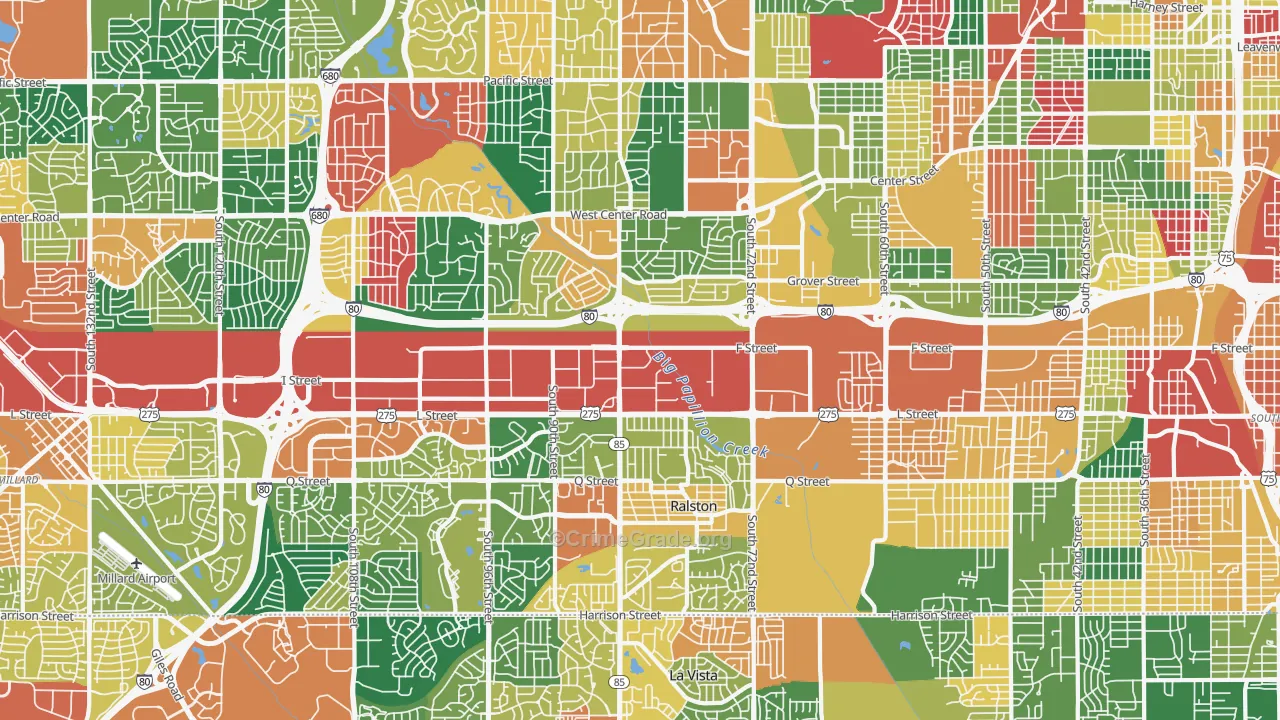 South Central Omaha, Omaha, NE Map of Assault Rates