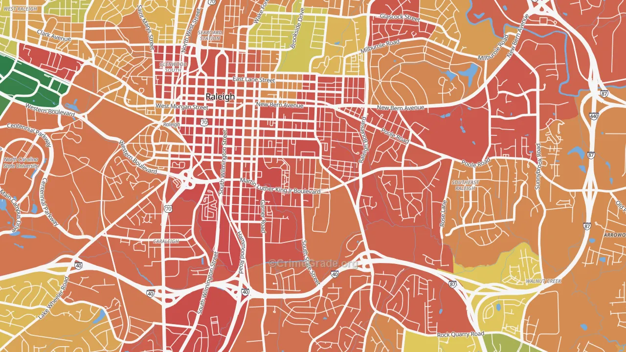South Central, Raleigh, NC Map of Assault Rates