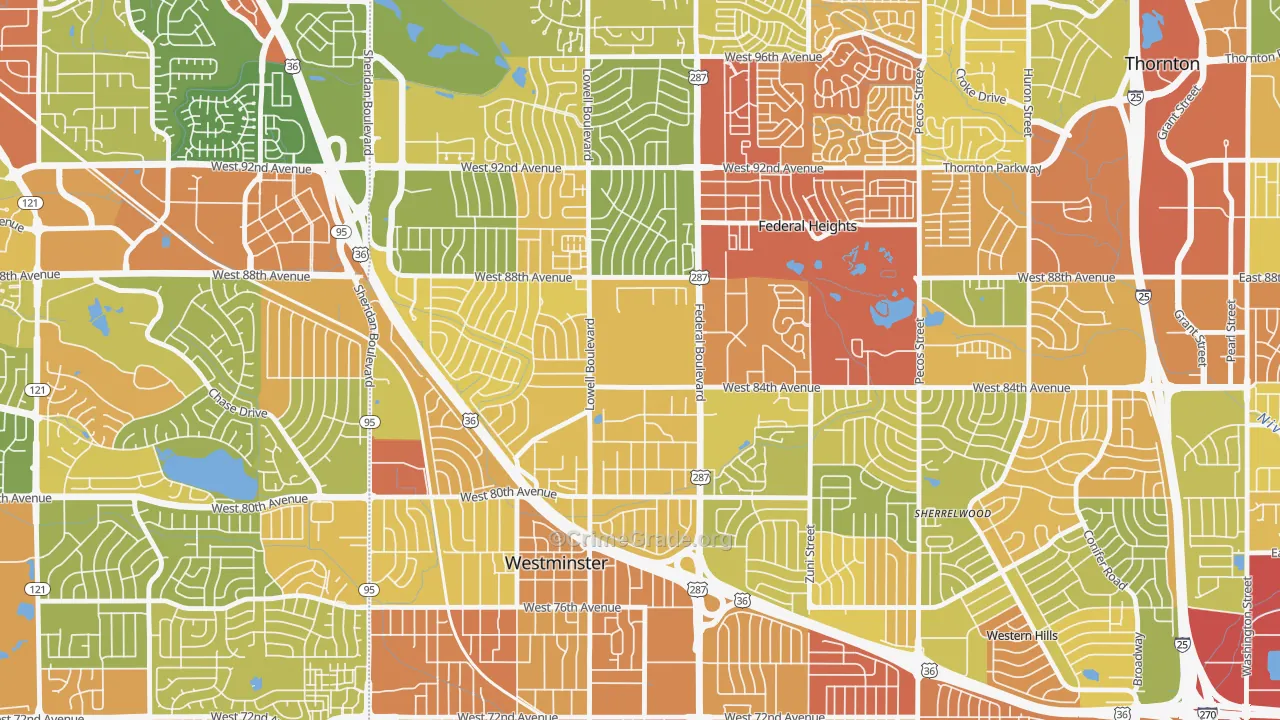 South Central Westminster, Westminster, CO Map of Assault Rates