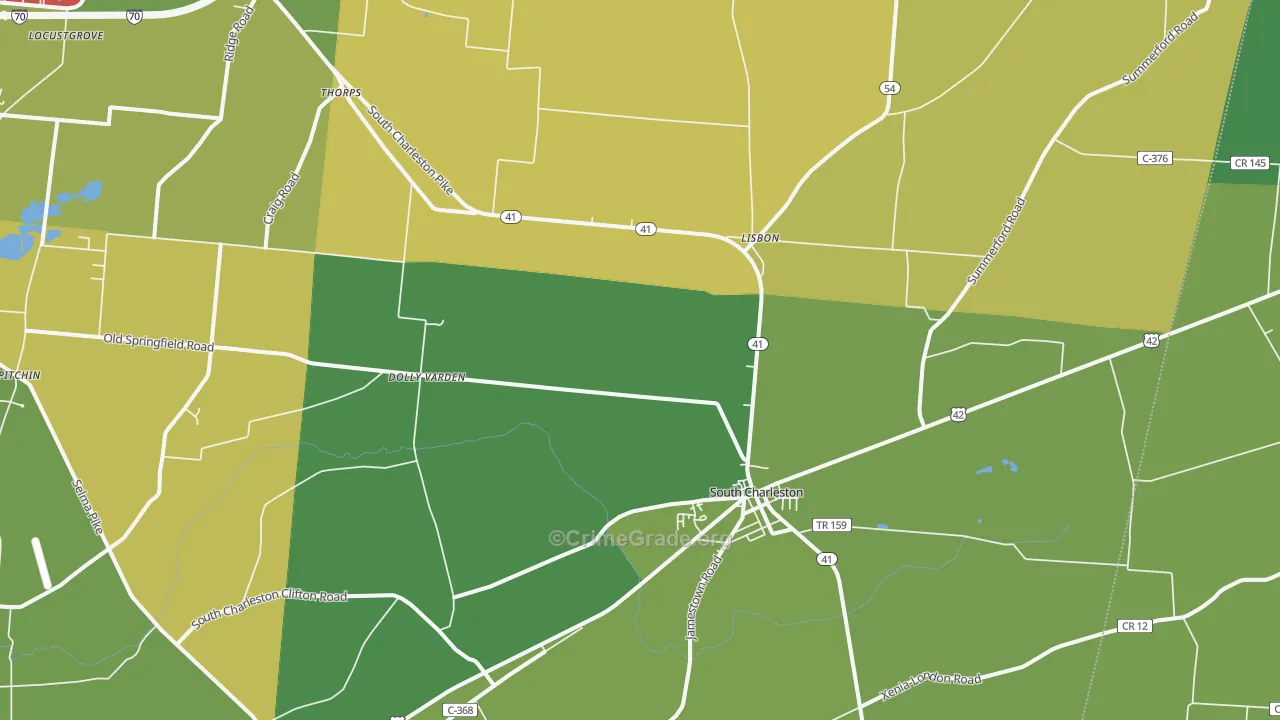 South Charleston, OH Map of Assault Rates