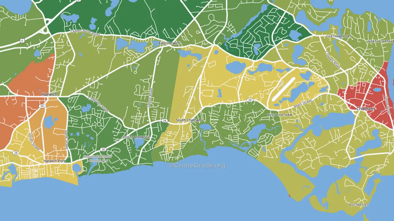 South Chatham, MA Map of Assault Rates