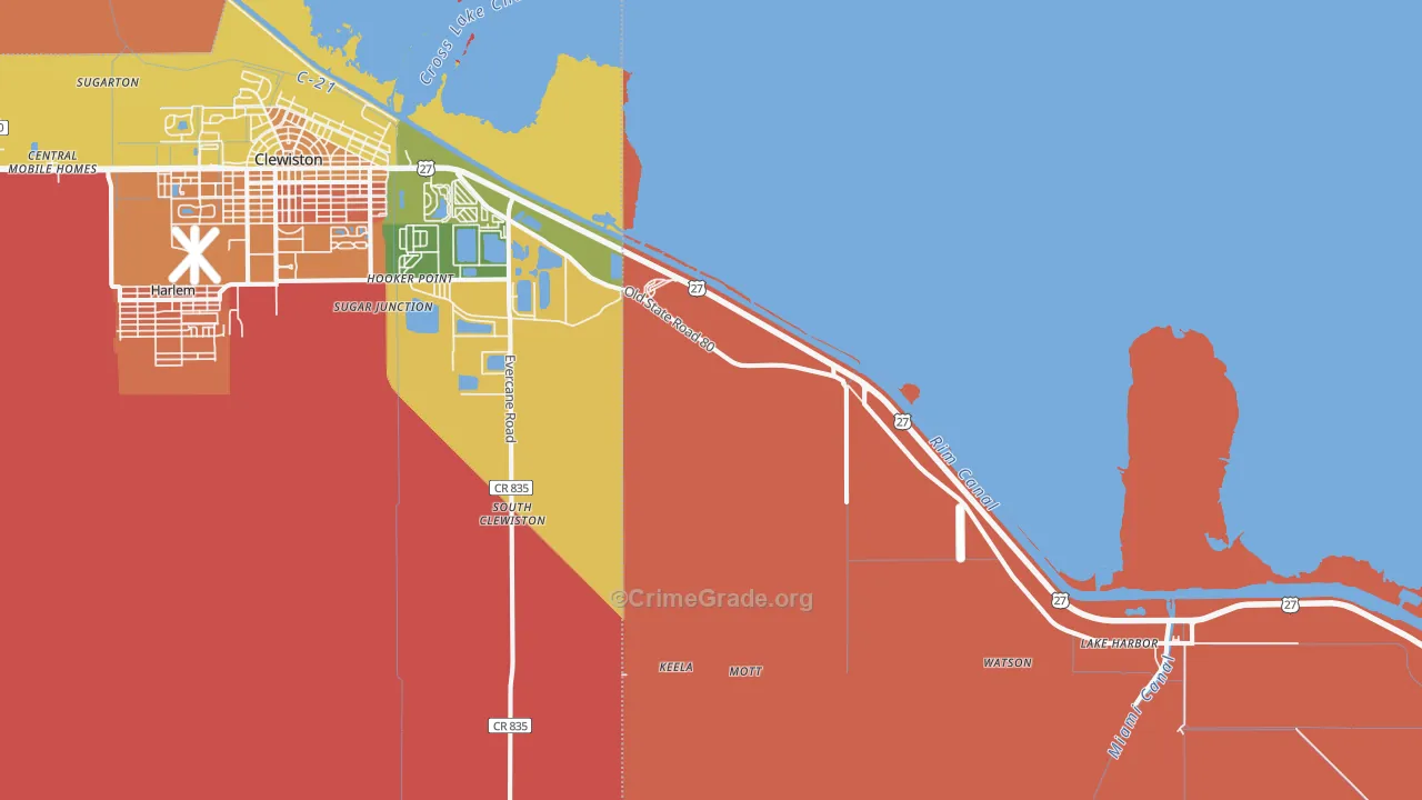 South Clewiston, FL Map of Assault Rates