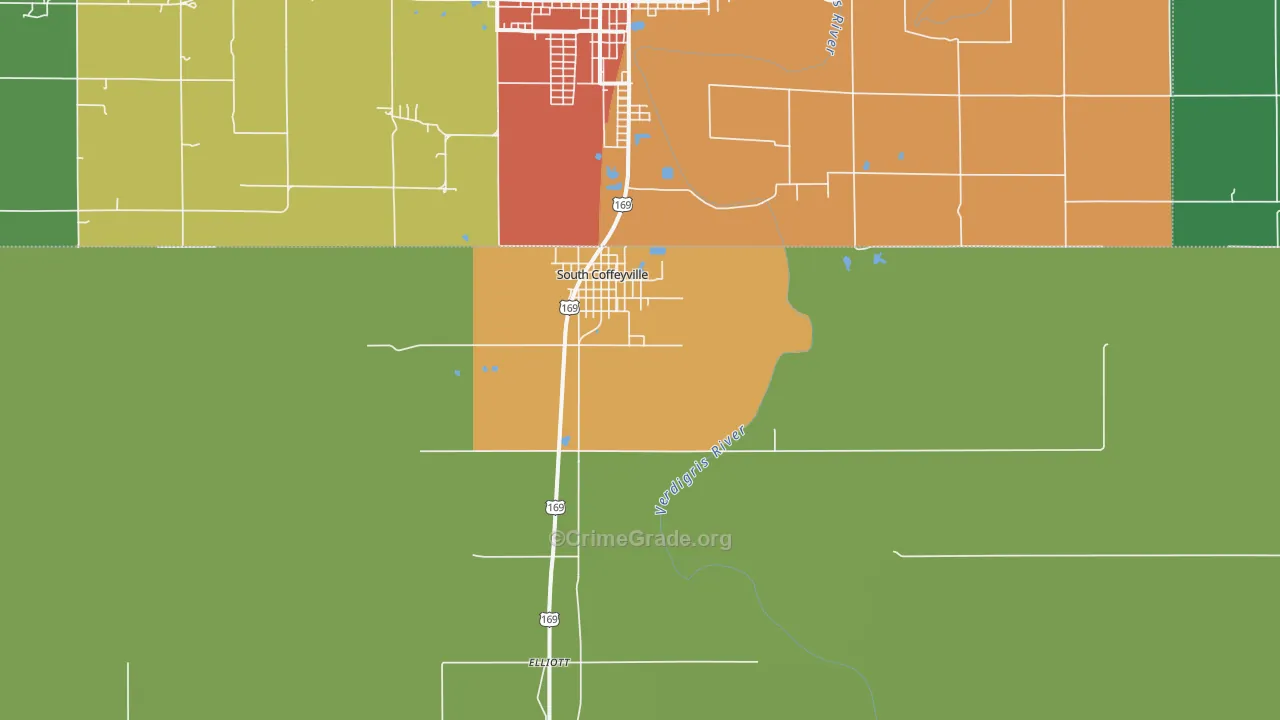 South Coffeyville, OK Map of Assault Rates