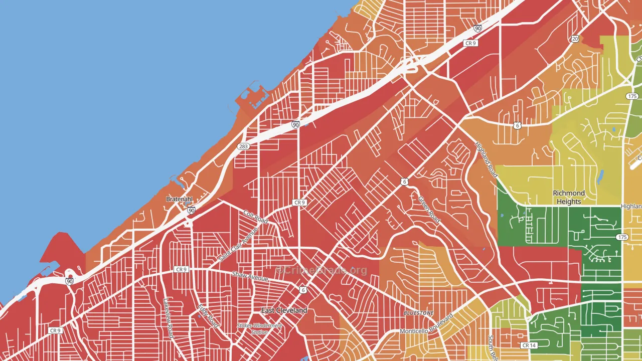 South Collinwood, Cleveland, OH Map of Assault Rates