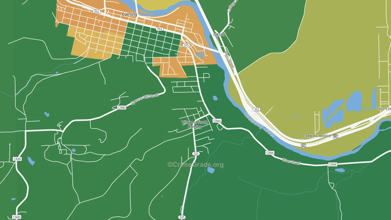 South Corning, NY Map of Assault Rates