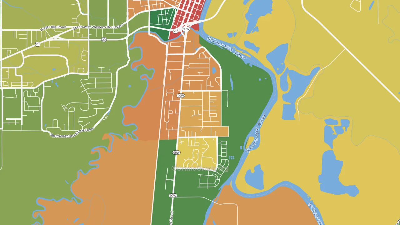South Corvallis Neighbors, Corvallis, OR Map of Assault Rates