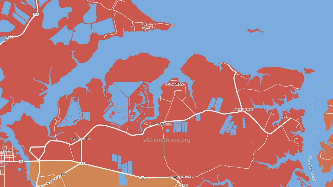 South Creek, NC Map of Assault Rates