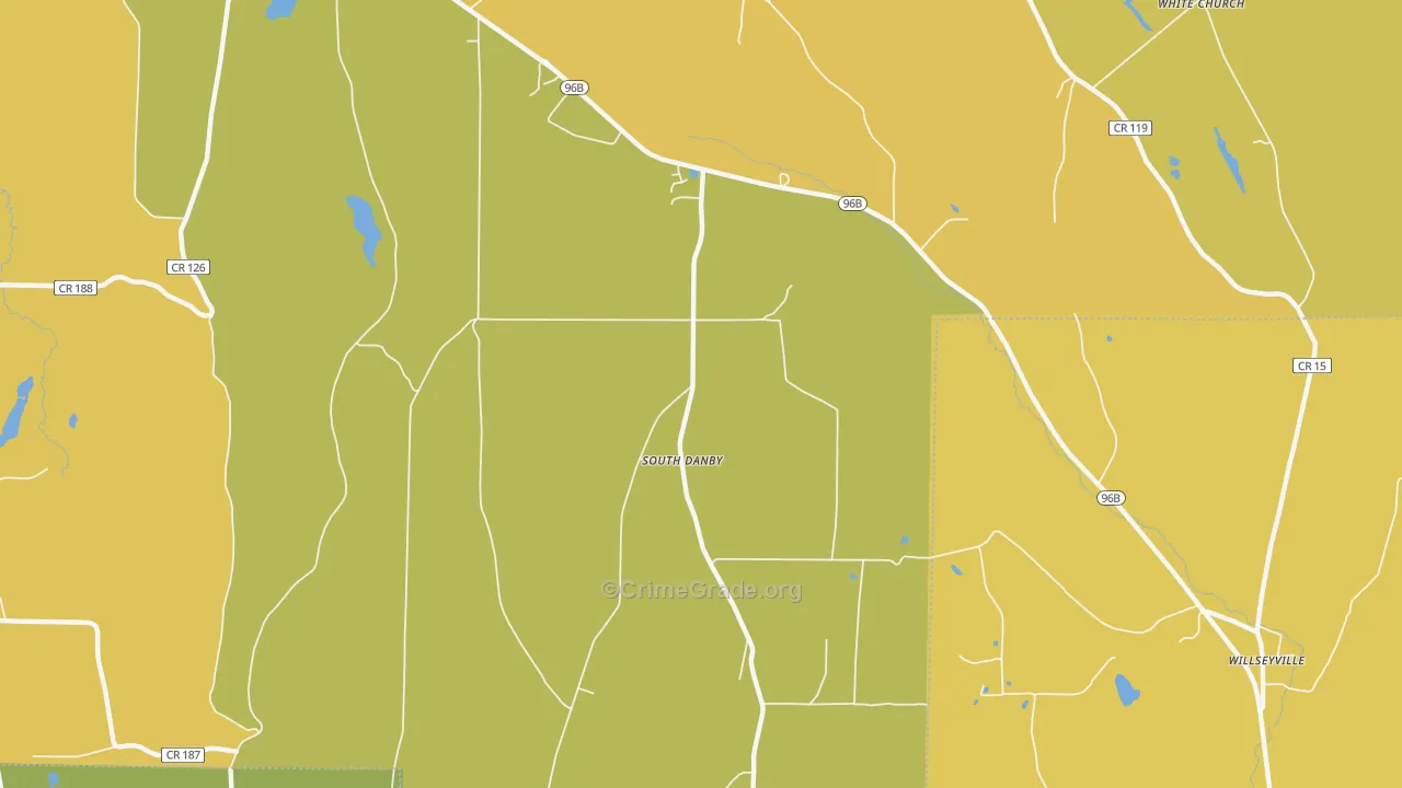South Danby, NY Map of Assault Rates