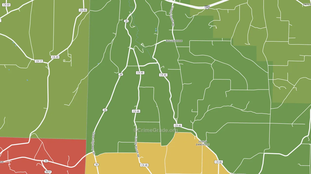 South Dansville, NY Map of Assault Rates