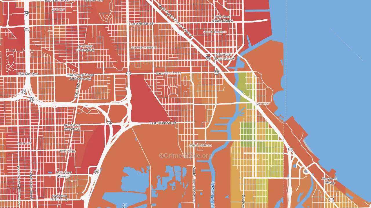 South Deering, Chicago, IL Map of Assault Rates