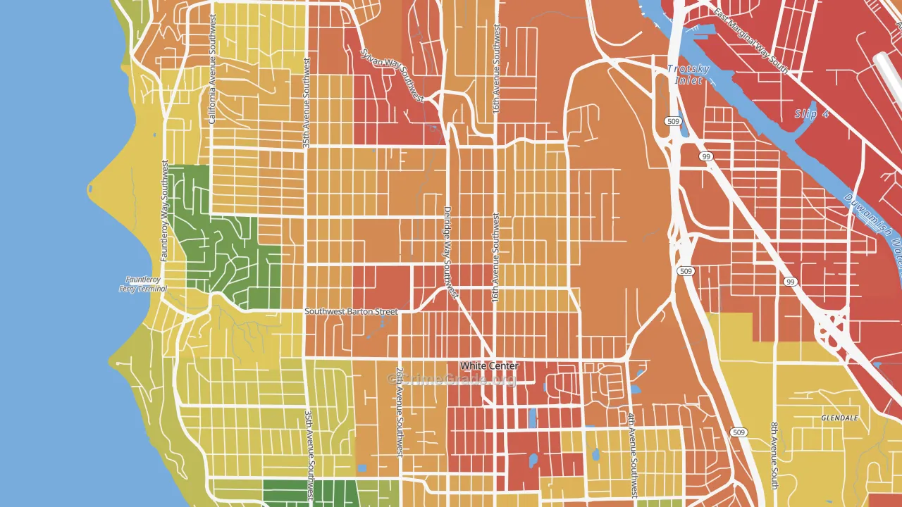 South Delridge, Seattle, WA Map of Assault Rates