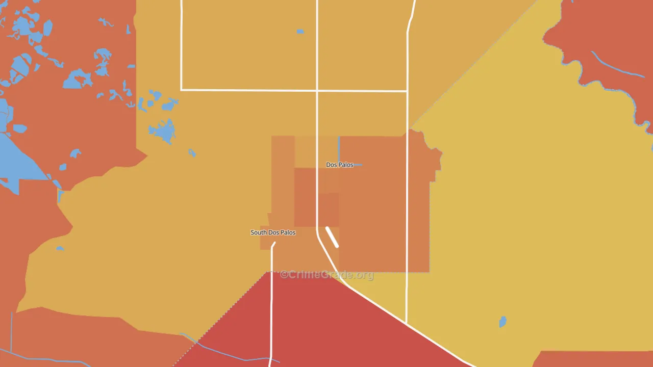 South Dos Palos, CA Map of Assault Rates