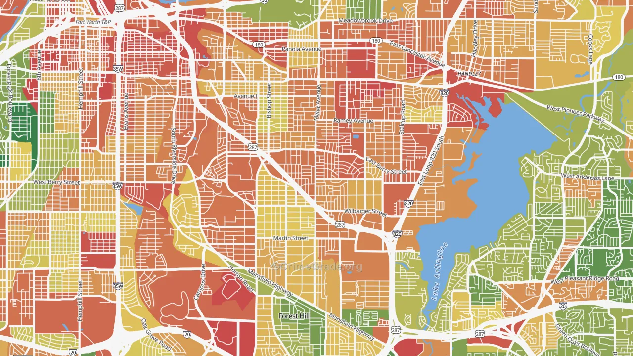 South East, Fort Worth, TX Map of Assault Rates
