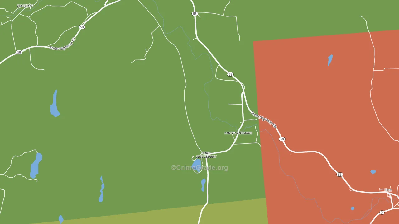 South Edwards, NY Map of Assault Rates