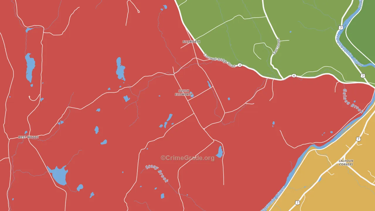 South Ellsworth, CT Map of Assault Rates