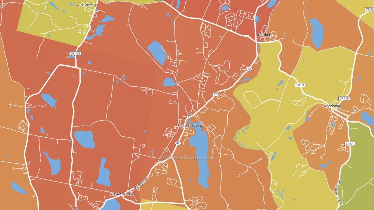 South Fallsburg, NY Map of Assault Rates