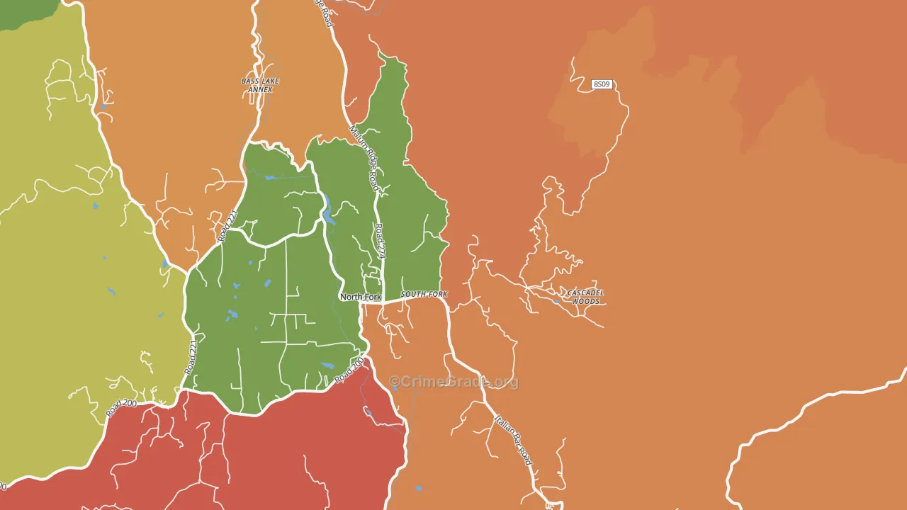South Fork, CA Map of Assault Rates