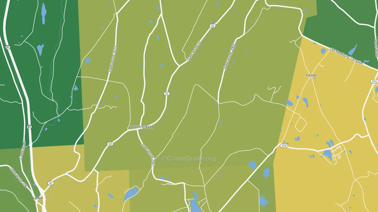 South Gibson, PA Map of Assault Rates