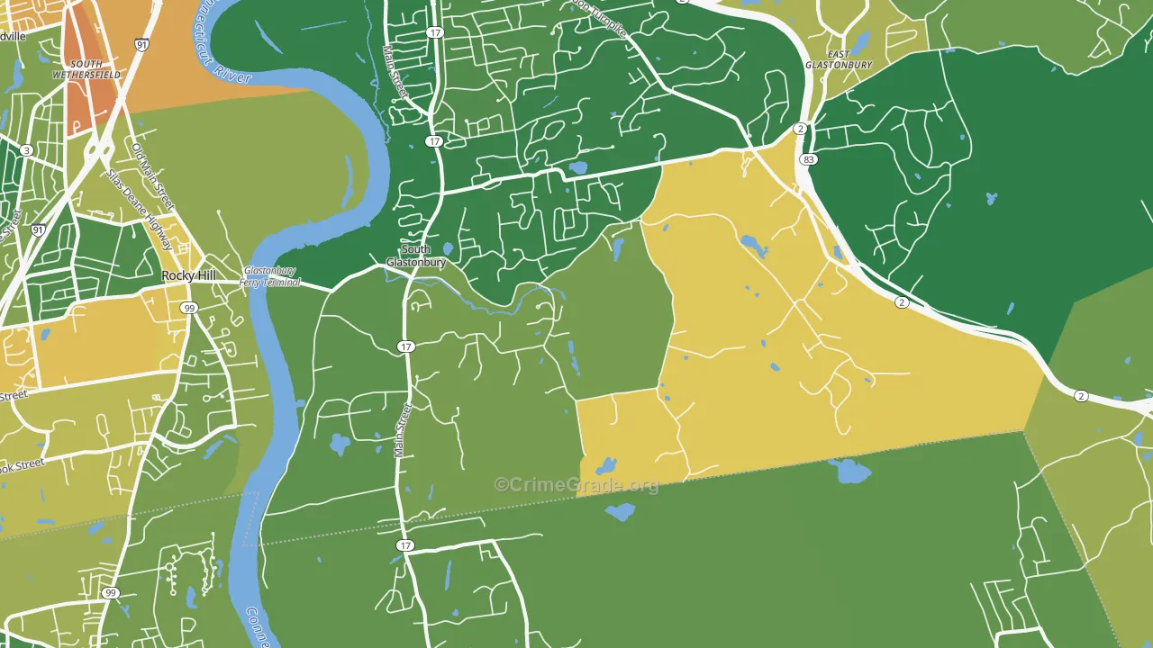 South Glastonbury, CT Map of Assault Rates