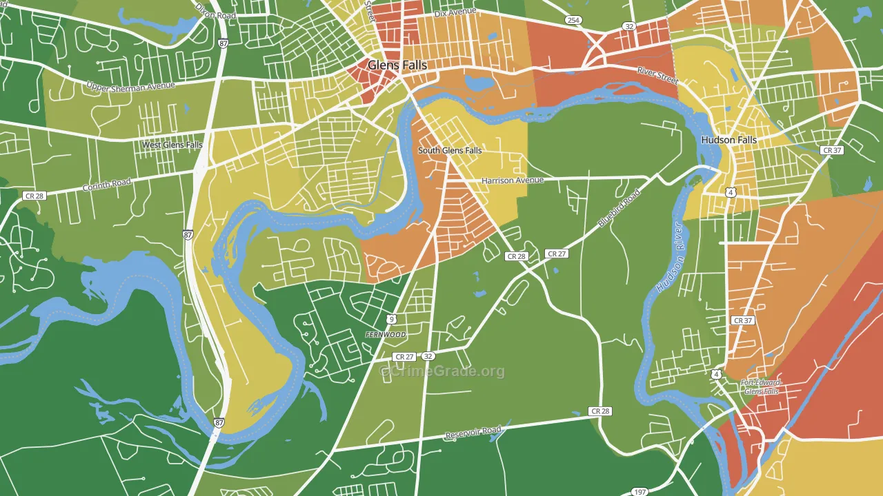 South Glens Falls, NY Map of Assault Rates