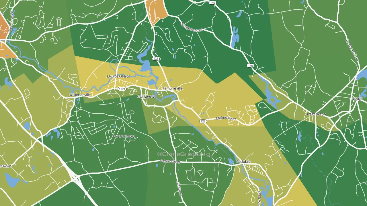 South Grafton, MA Map of Assault Rates
