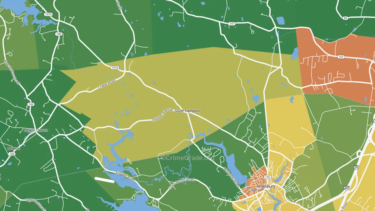 South Hampton, NH Map of Assault Rates