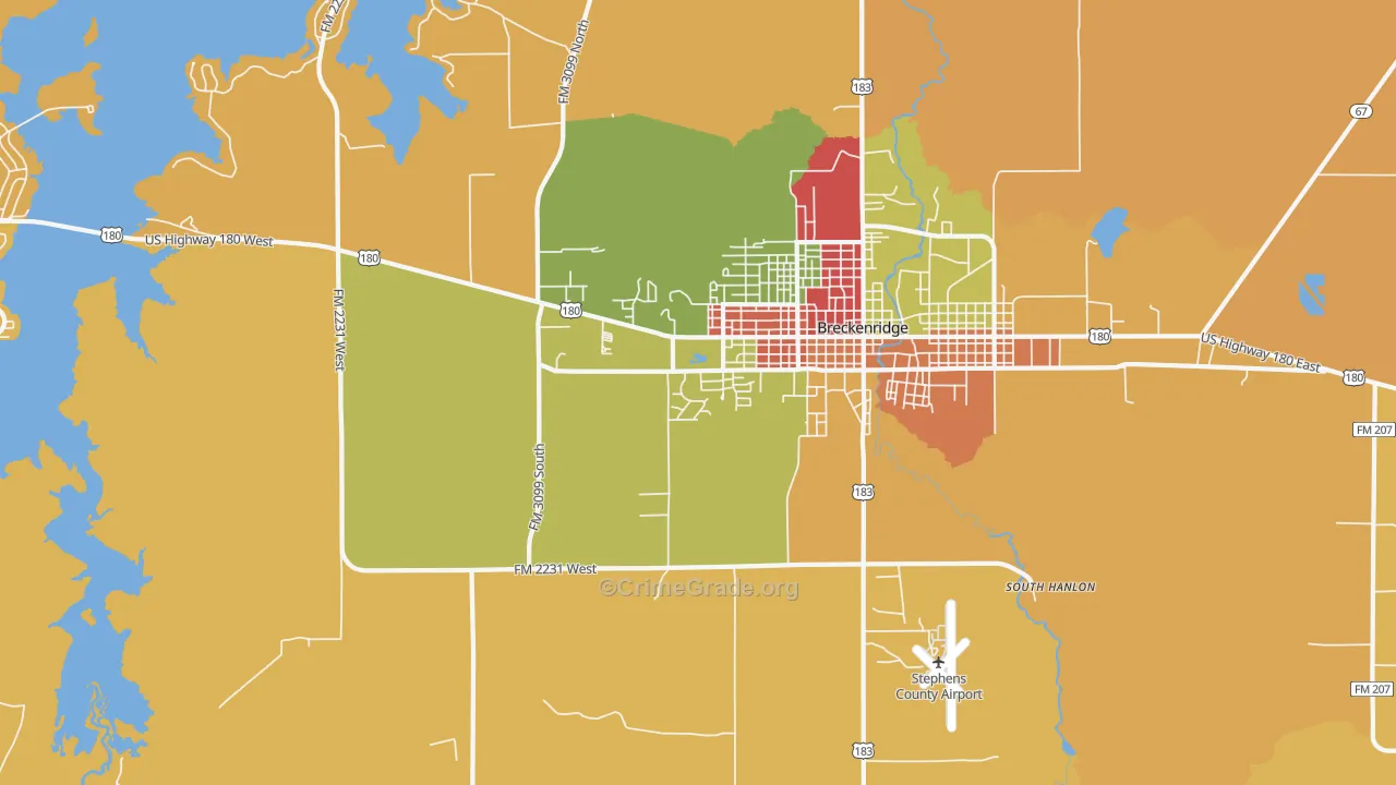 South Hanlon, TX Map of Assault Rates