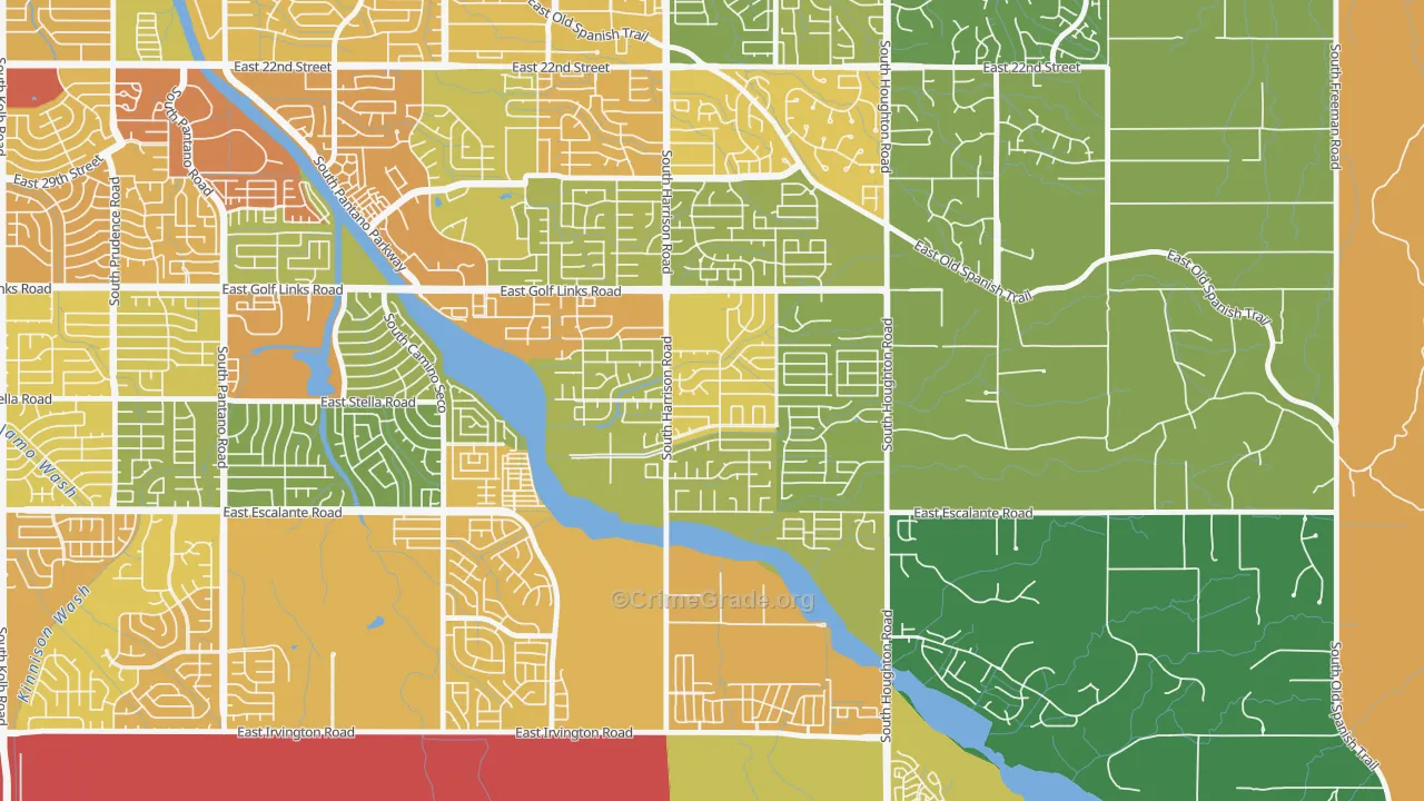 South Harrison, Tucson, AZ Map of Assault Rates