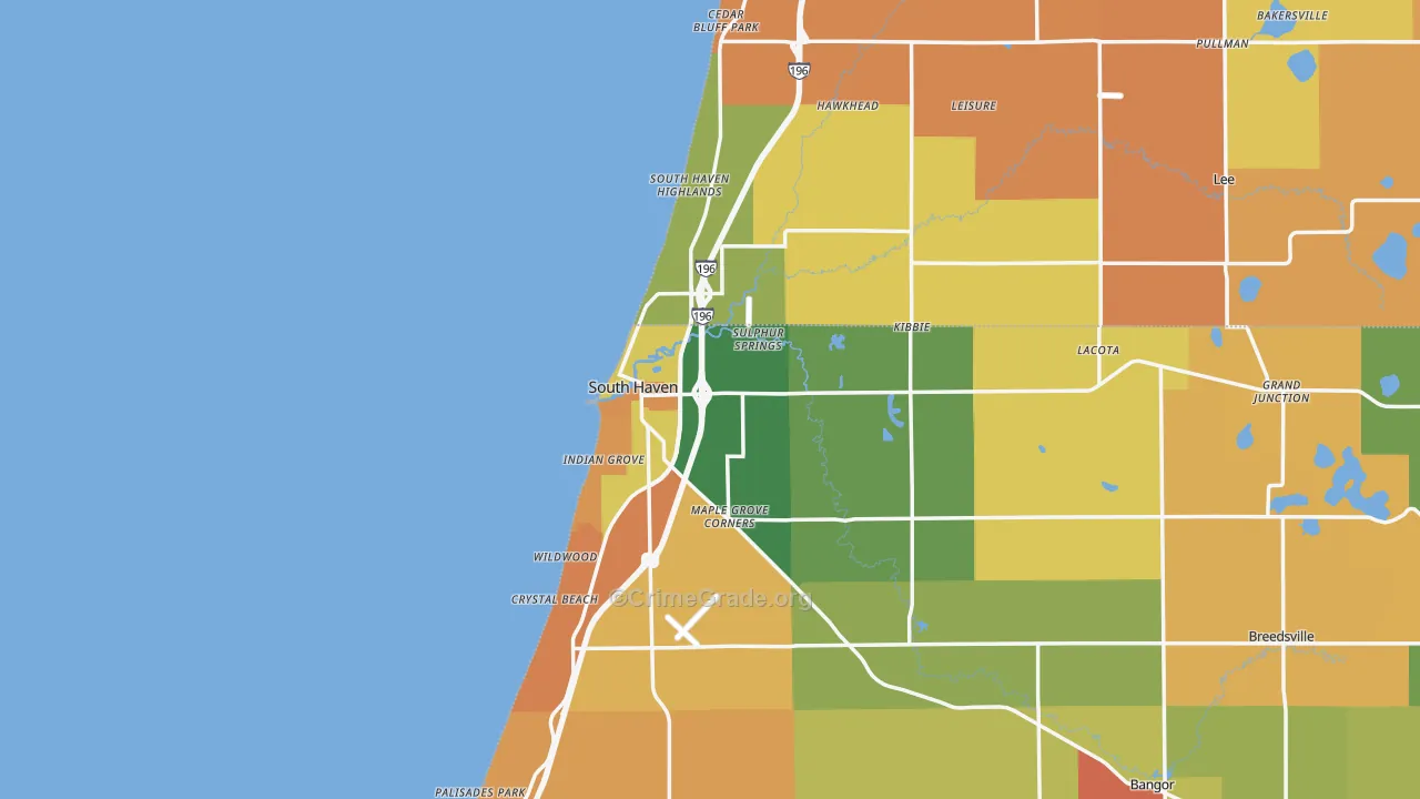South Haven, MI Map of Assault Rates