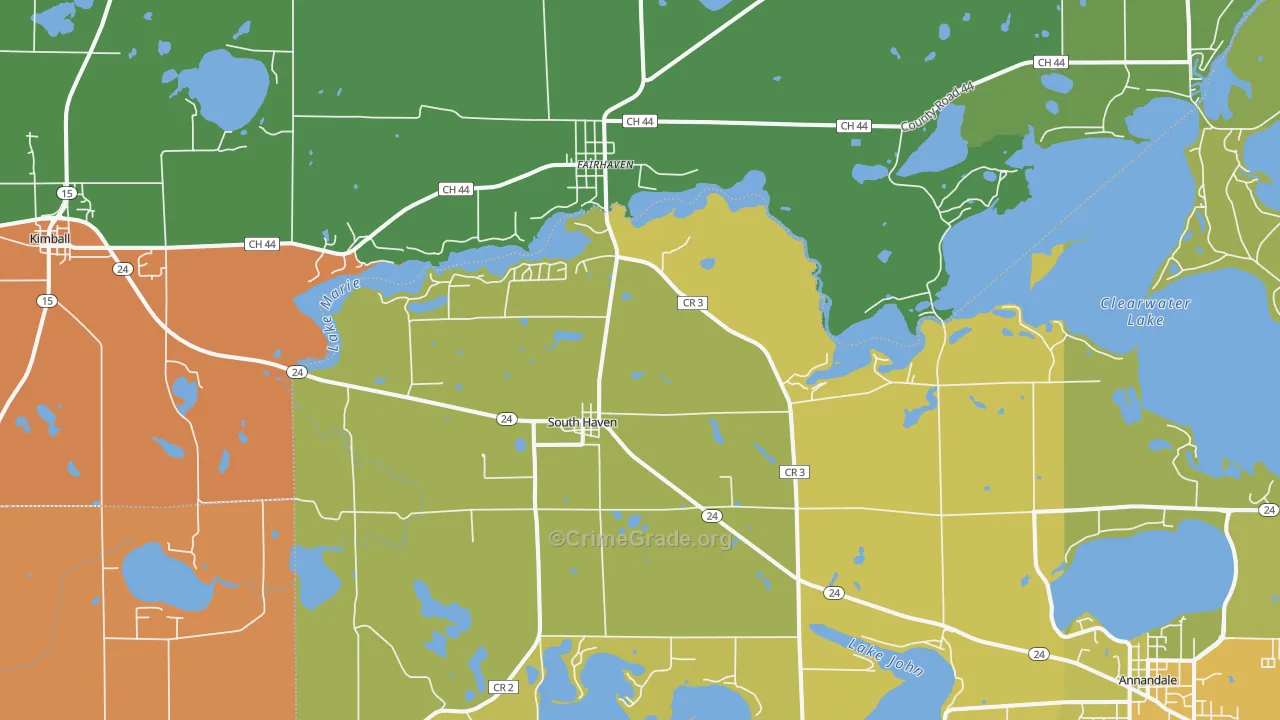 South Haven, MN Map of Assault Rates