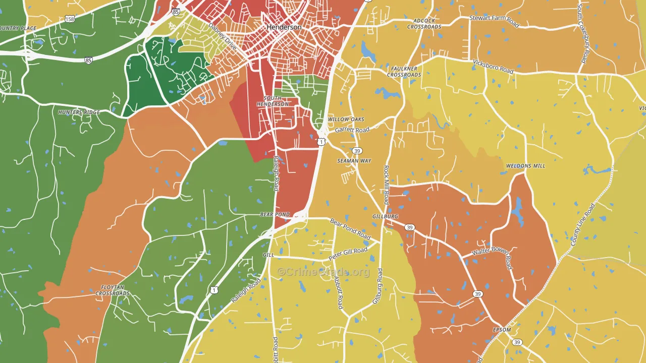 South Henderson, NC Map of Assault Rates