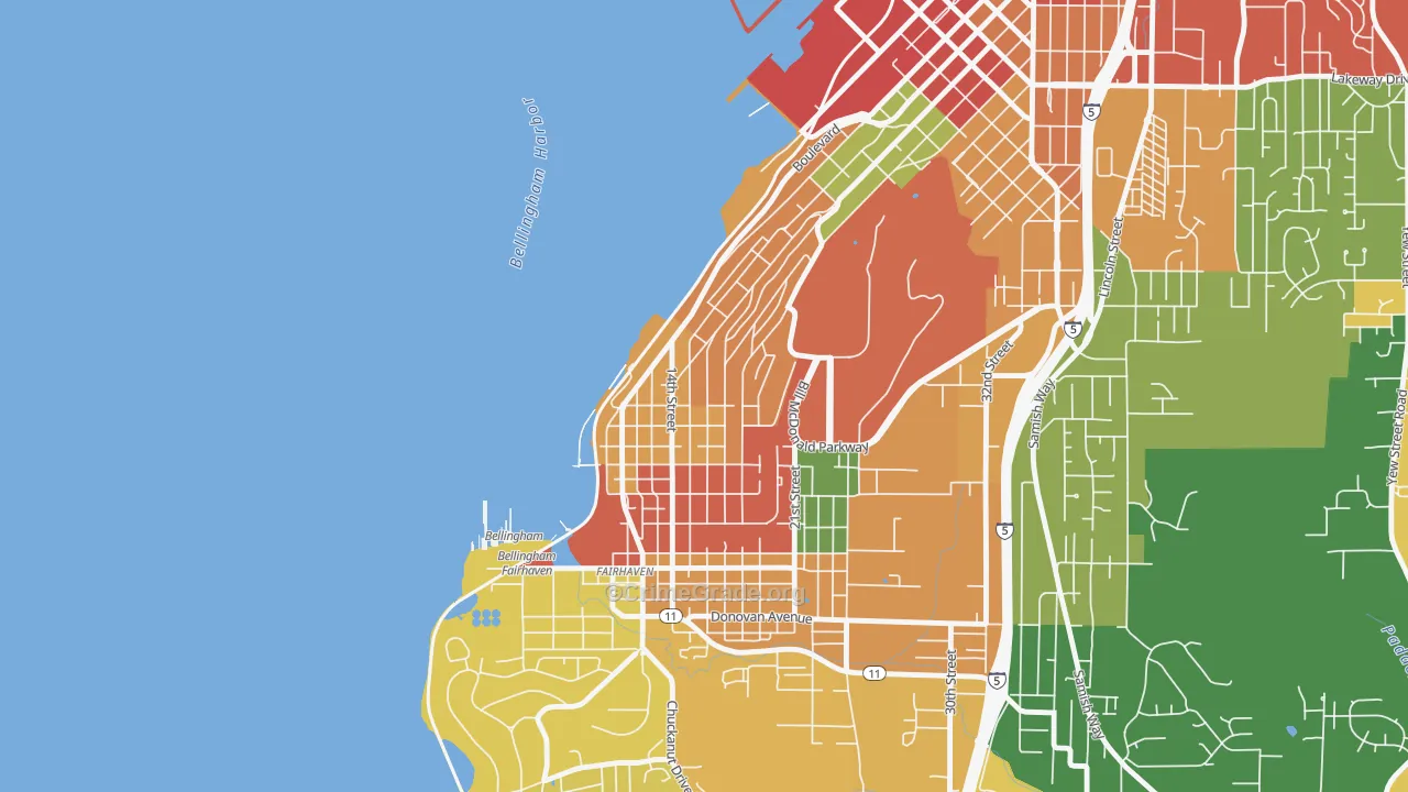 South Hill, Bellingham, WA Map of Assault Rates