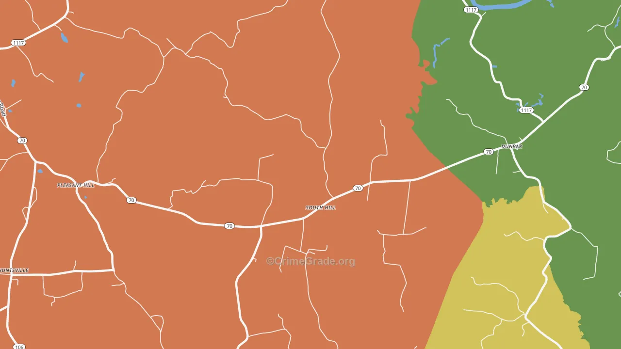 South Hill, KY Map of Assault Rates